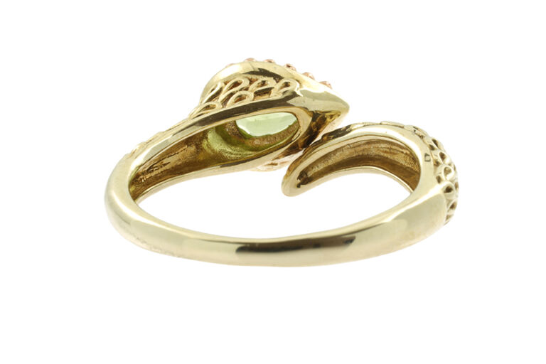 Peridot Set Snake Clogau Ring 9ct. Size R
