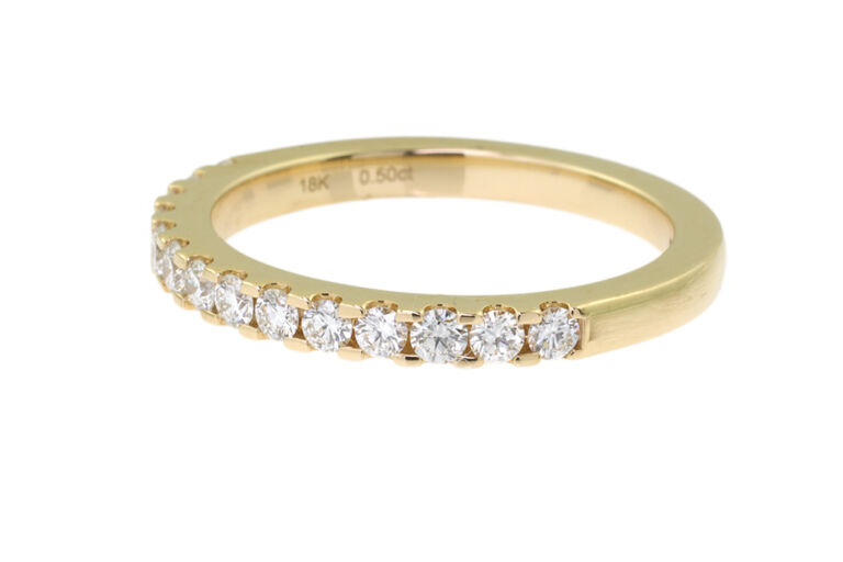 Diamond Half Eternity Ring 18ct gold Size O