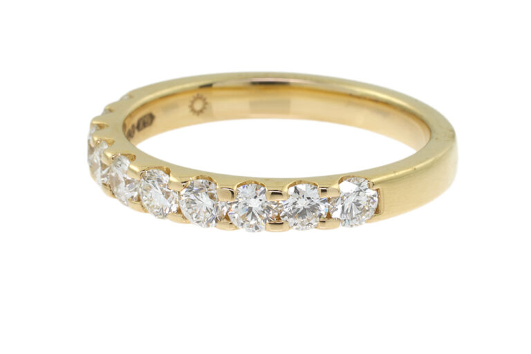 Diamond Half Eternity Ring 18ct yellow gold Size P