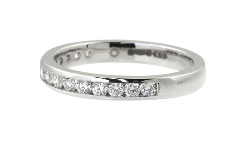 Diamond Half Eternity Ring platinum Size O