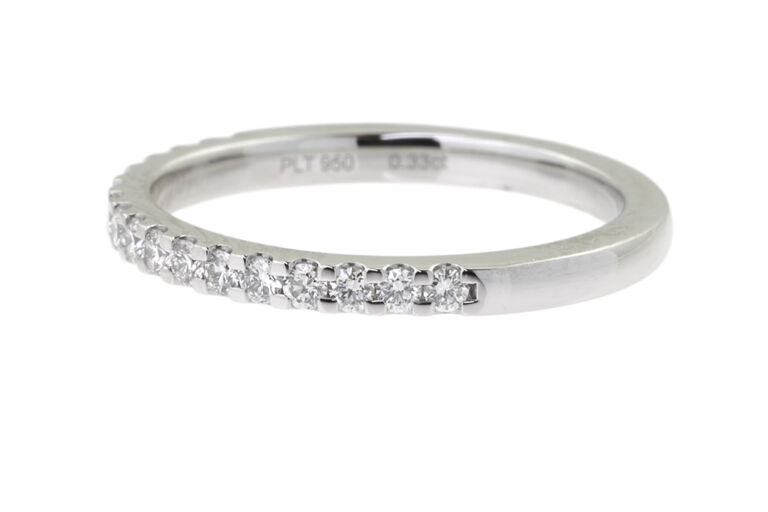 Diamond Half Eternity Ring platinum Size O.