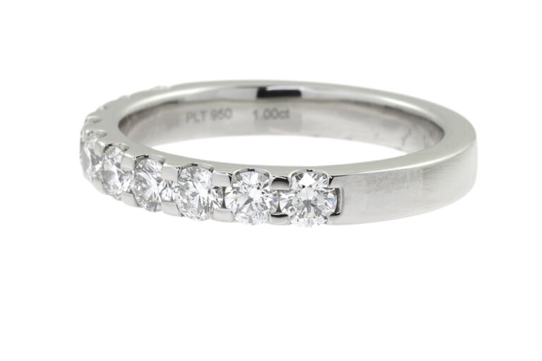 Diamond Half Eternity Ring platinum Size O