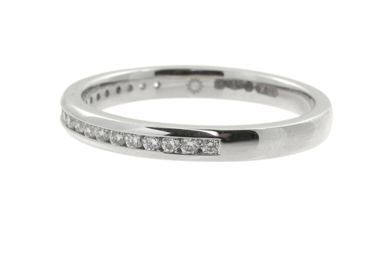 Diamond Half Eternity Ring platinum Size O