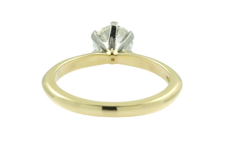 Bespoke Certified Diamond Solitaire Ring 18ct gold hallmark, Size N.