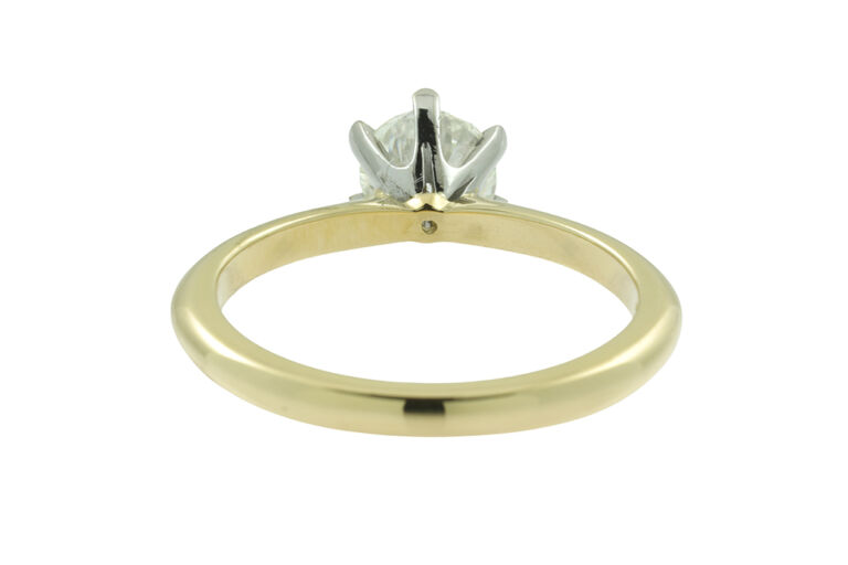 Bespoke Certified Diamond Solitaire Ring 18ct gold hallmark, Size N.