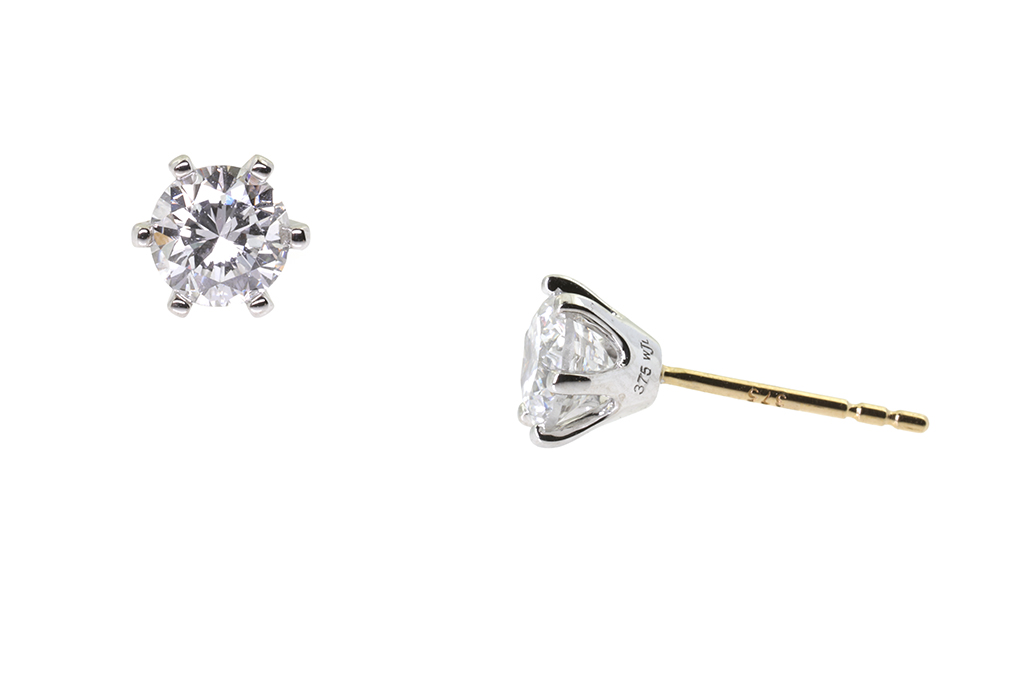 Bespoke Diamond Stud Earrings 9ct gold.