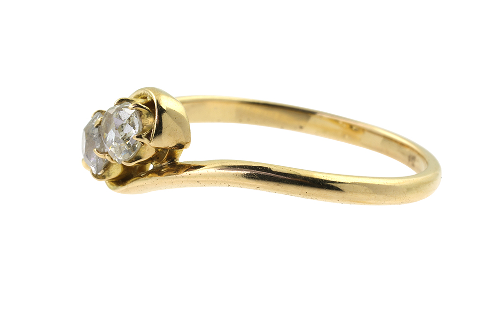 Antique Diamond 2 Stone Ring 18ct gold Size: Q