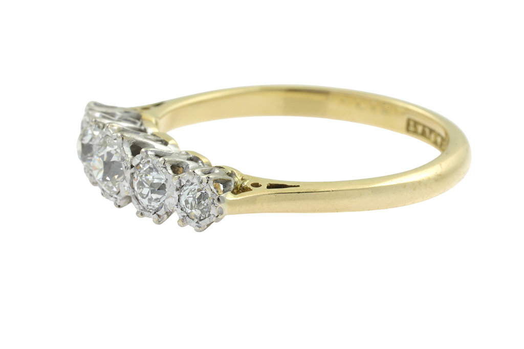 Diamond 5 Stone Ring 18ct gold & Platinum Size: S