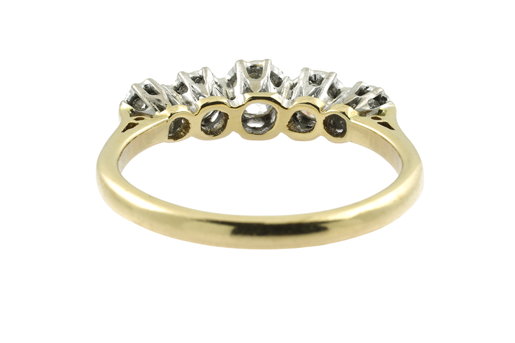 Diamond 5 Stone Ring 18ct gold & Platinum Size: S