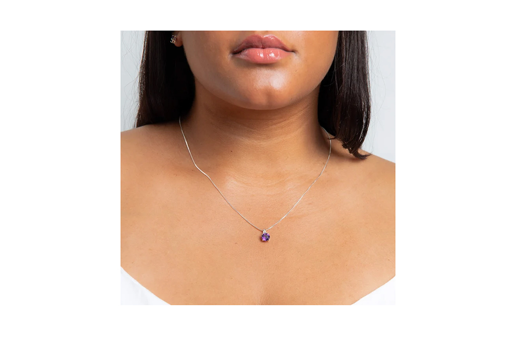 Amethyst Single Stone Necklace